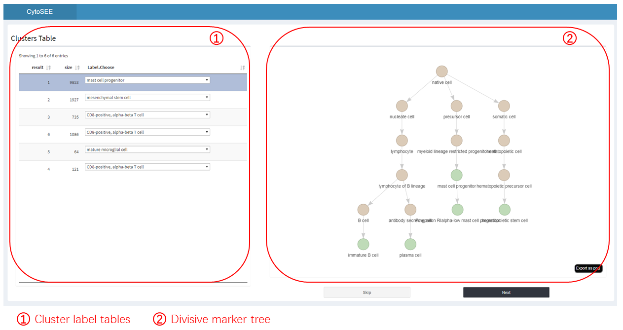 Divisive marker tree